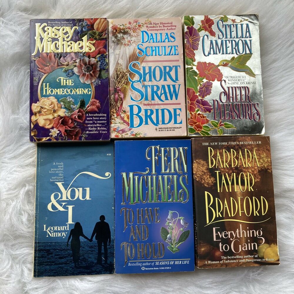 Random Romance Novels Vintage Paperback Books Fiction Bundle Love Lot of 6